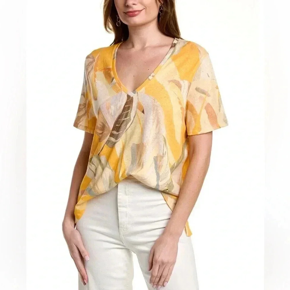 Ted Baker Pera Linen-Blend T-Shirt Women's size 5